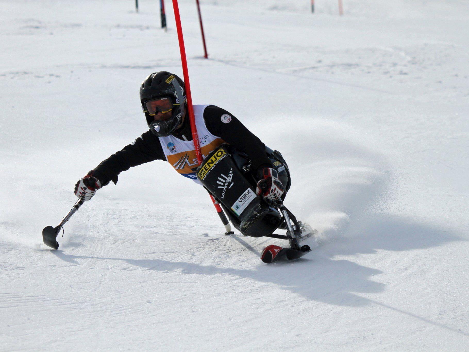 Philipp Bonadimann auf dem Weg zu Gold bei der Weltmeisterschaft der alpinen Behindertensportler in La Molina.