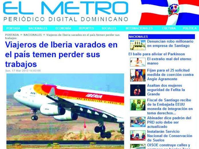 Der Flugausfall fand auch in der dominikanischen Presse Beachtung.
