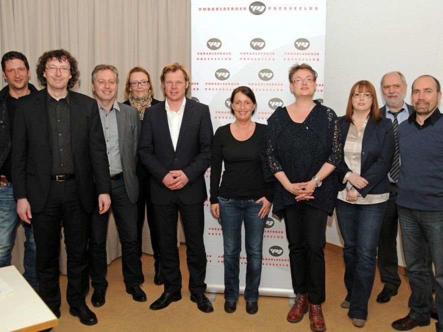 Der neu gewählte Vorstand des Vorarlberger Presseclubs. Der neu gewählte Vorstand des Vorarlberger Presseclubs.