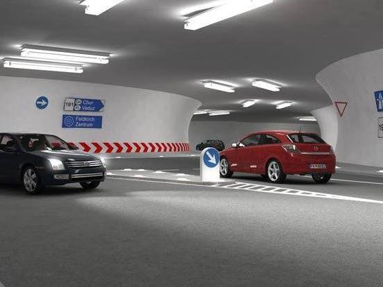 Die vier Tunneläste des Stadttunnels werden mit einem unterirdischen Kreisverkehr verbunden. - © feldkirch.at