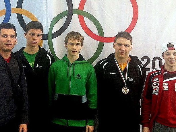 v.l. Trainer Mario Schindler, David Halbeisen, Marco Ritter, Florian Matt, Christoph Burger v.l. Trainer Mario Schindler, David Halbeisen, Marco Ritter, Florian Matt, Christoph Burger