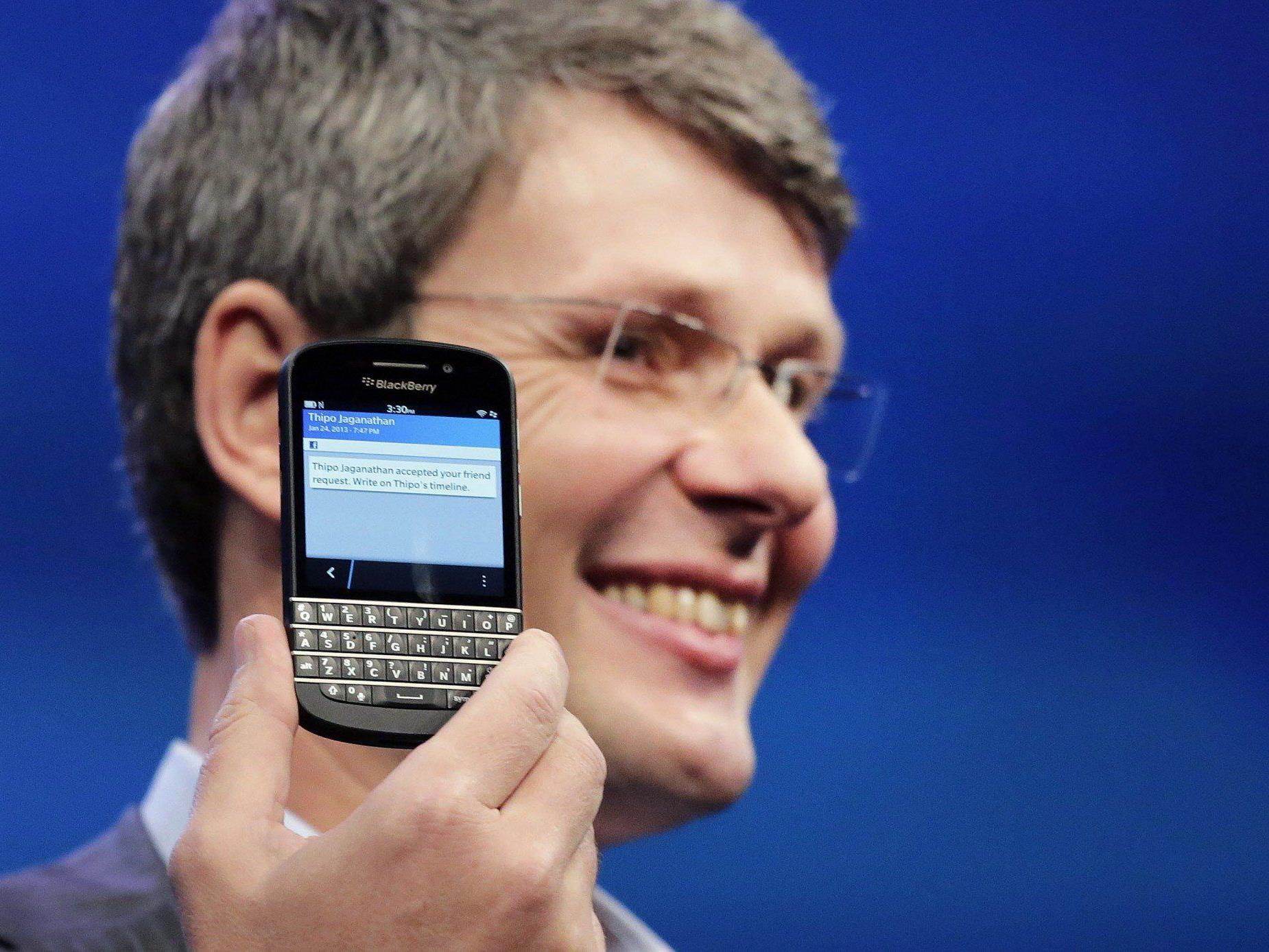 Blackberry-Chef Thorsten Heins: Maximal noch großes Disply am Arbeitsplatz nötig.