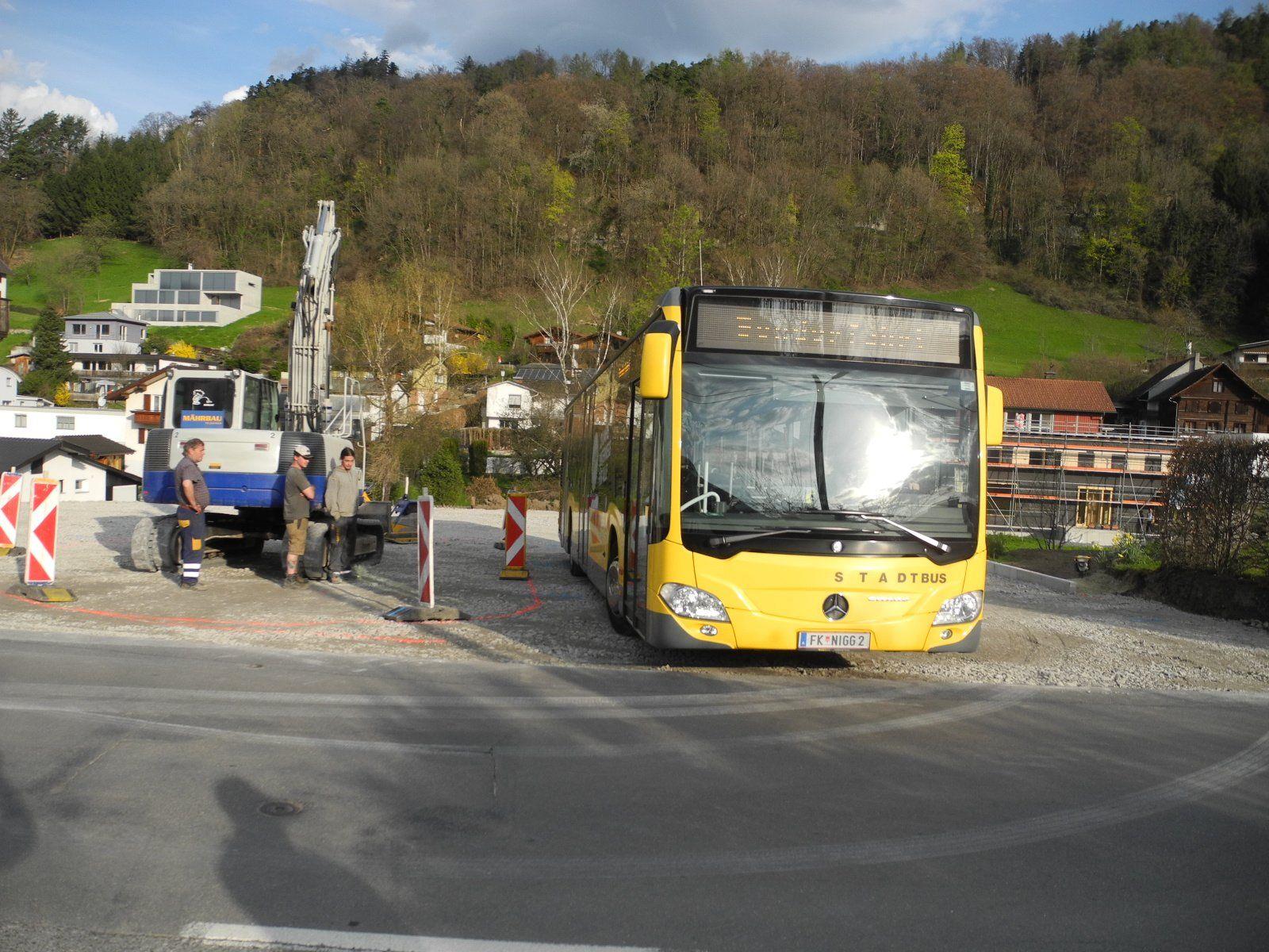 Die geplante Endhaltestelle Hub für den Stadtbusbetrieb wurde