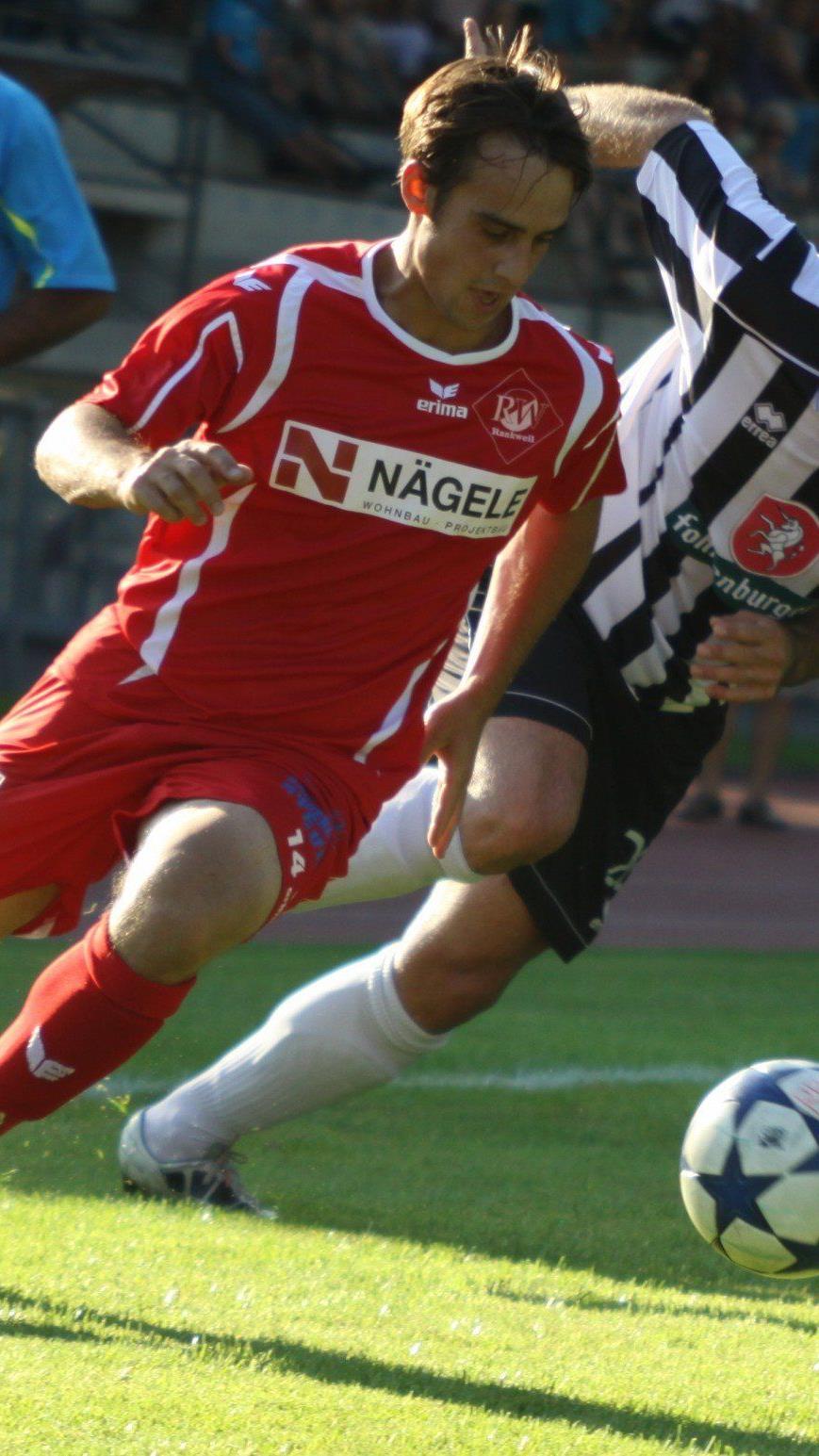RW Rankweil-Mittelfeldspieler Tobias Winter hofft mit den Rot-Weißen in Hohenems auf ein Weiterkommen.