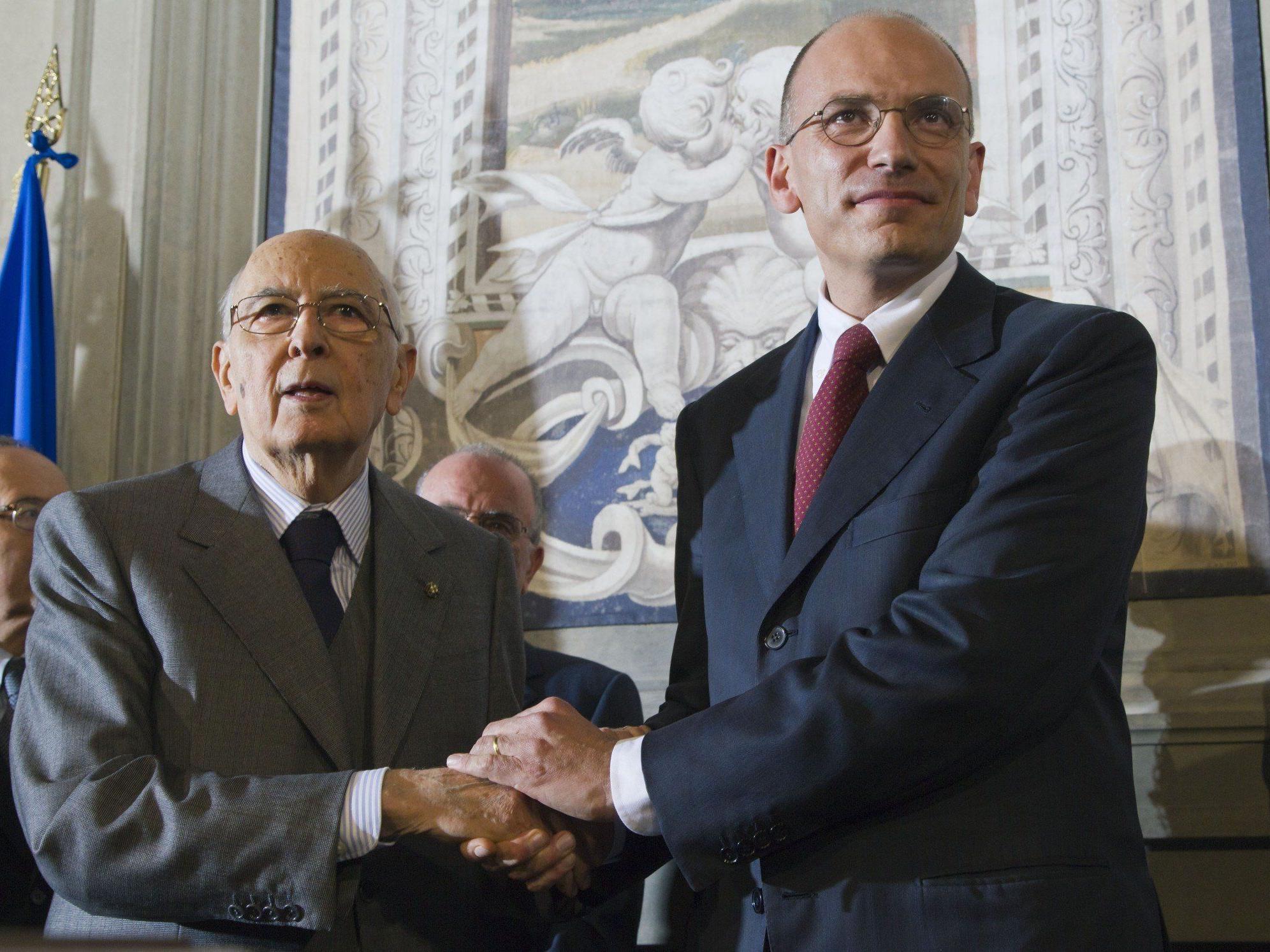 Letta legte Staatspräsident Giorgio Napolitano am Samstag in Rom die Ministerliste vor.