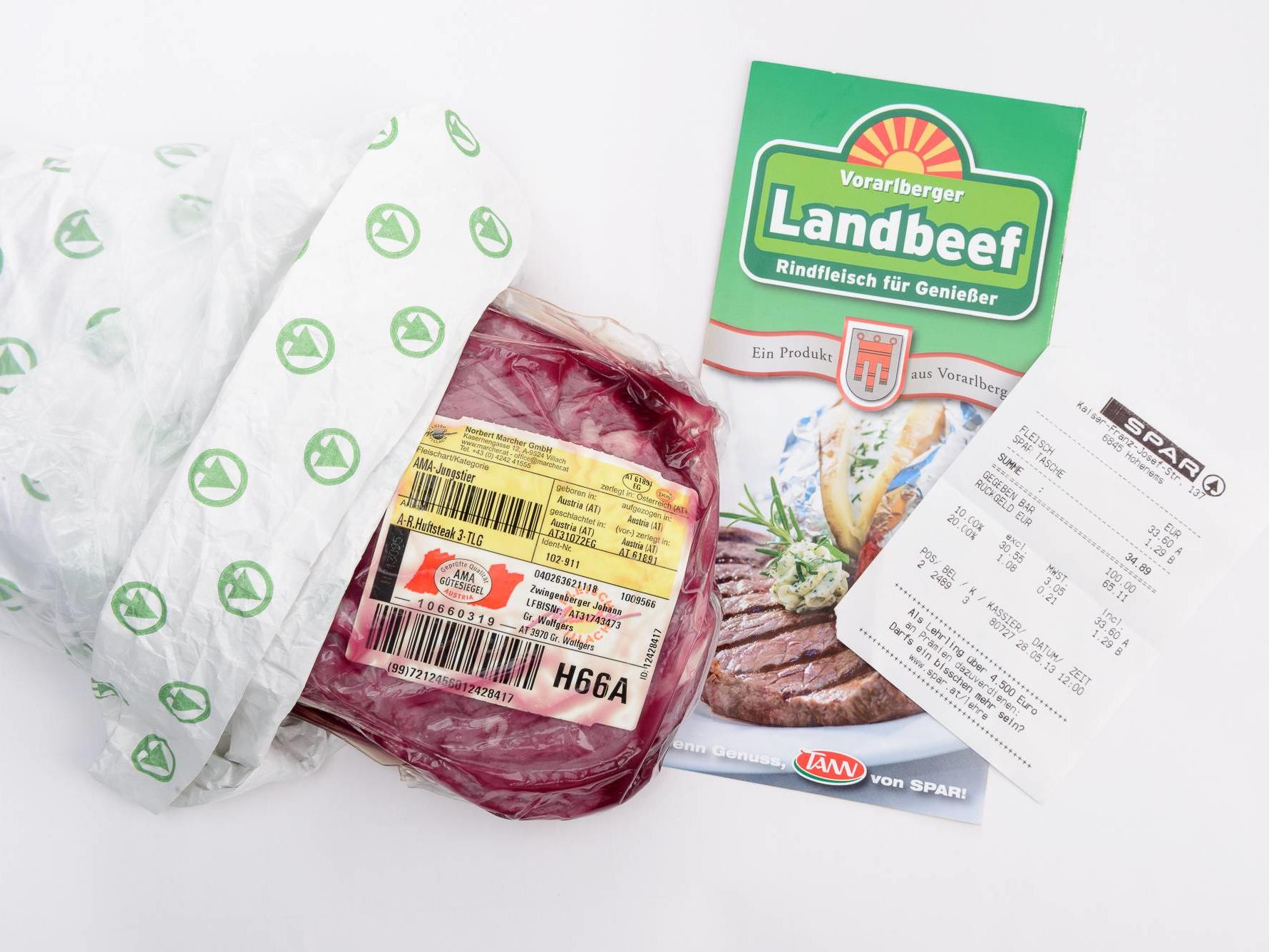 Das "Fleisch des Anstoßes": Von Sutterlüty in Hohenems gekauftes Rindfleisch.