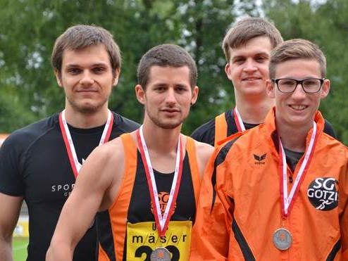 Starke und schnelle Männer der Sportgemeinschaft Götzis: Maximilian Beiser, Marco Müller, Stefan Forster und Maurice Petter. Starke und schnelle Männer der Sportgemeinschaft Götzis: Maximilian Beiser, Marco Müller, Stefan Forster und Maurice Petter.