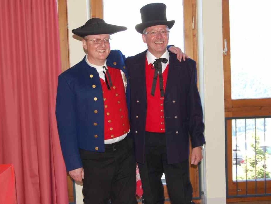 Sorgte für Schmunzeln: Der Sketch der beiden Bürgermeister. Sorgte für Schmunzeln: Der Sketch der beiden Bürgermeister.