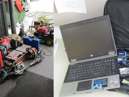 Die Beute, die das Duo durch Einbrüche machte Die Beute, die das Duo durch Einbrüche machte