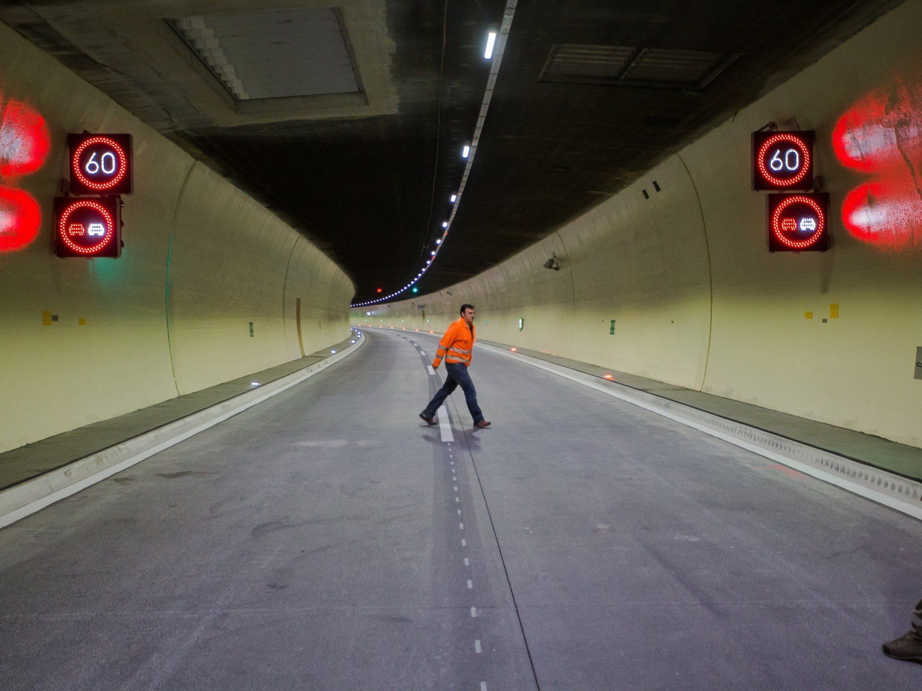 Sanierungsarbeiten: Die "alte" Pfändertunnelröhre wird in neuem Glanz erstrahlen.