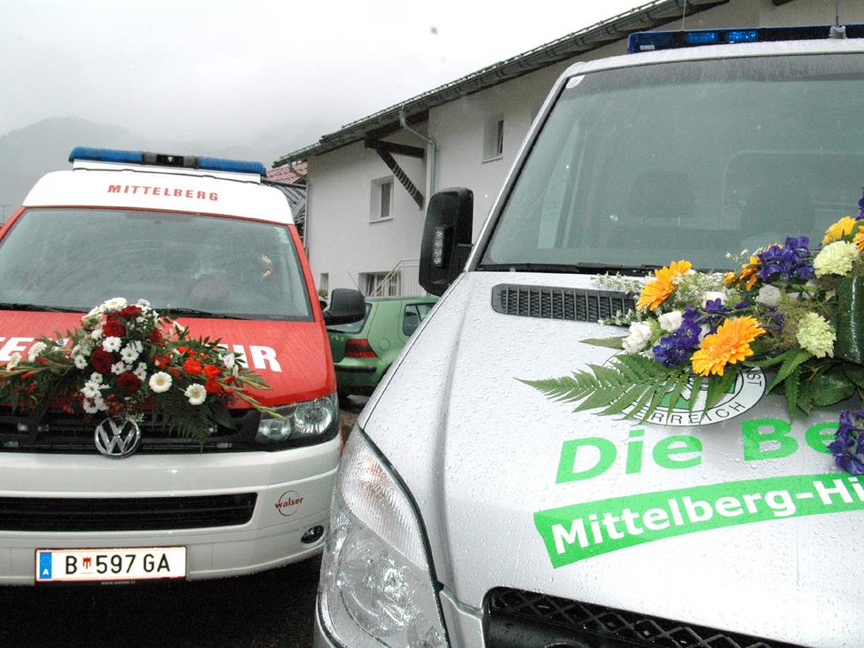 Mittelberg: Fahrzeugweihe im Doppelpack