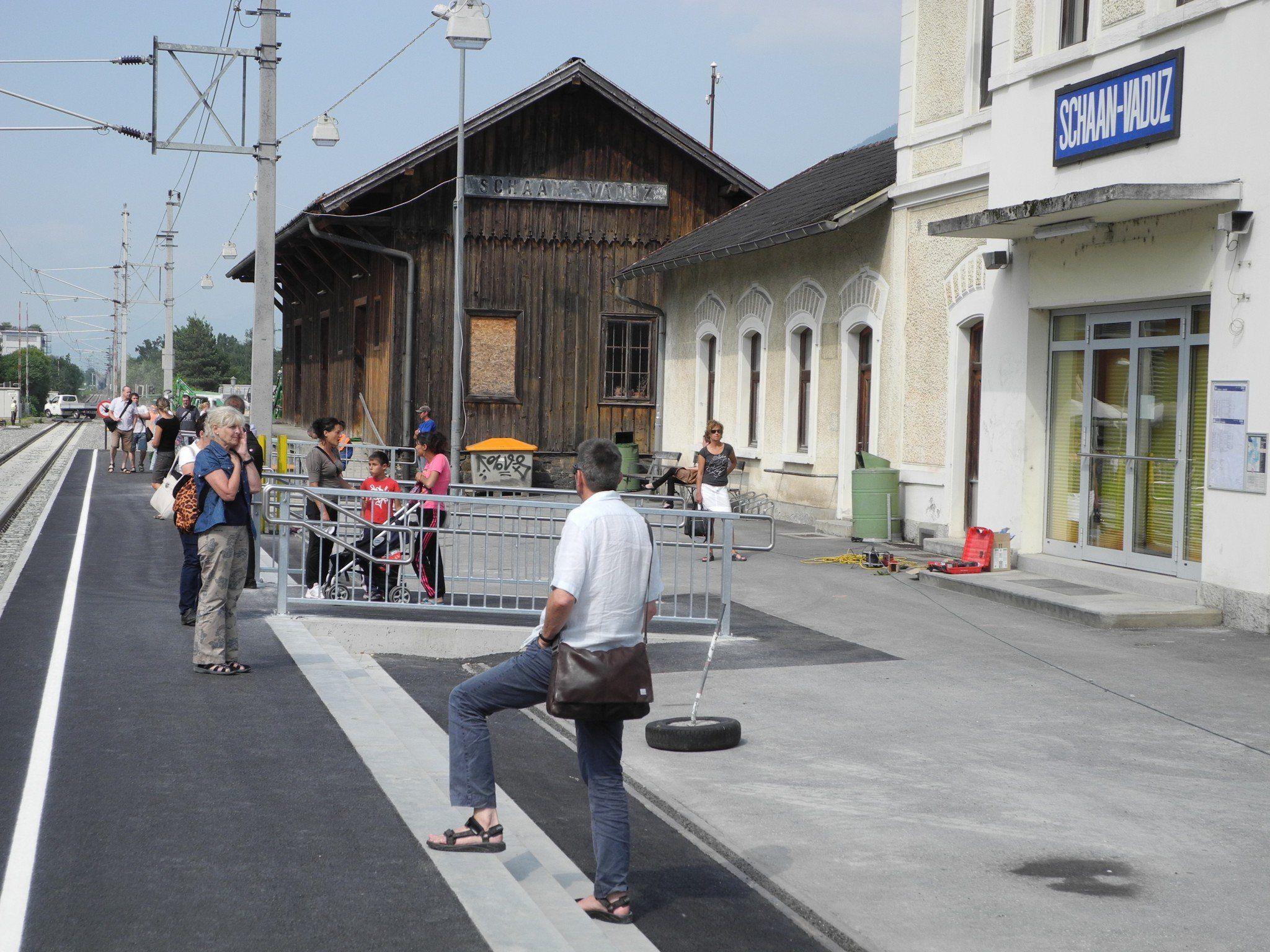 Der neue Bahnsteig in der Haltestelle Schaan-Vaduz