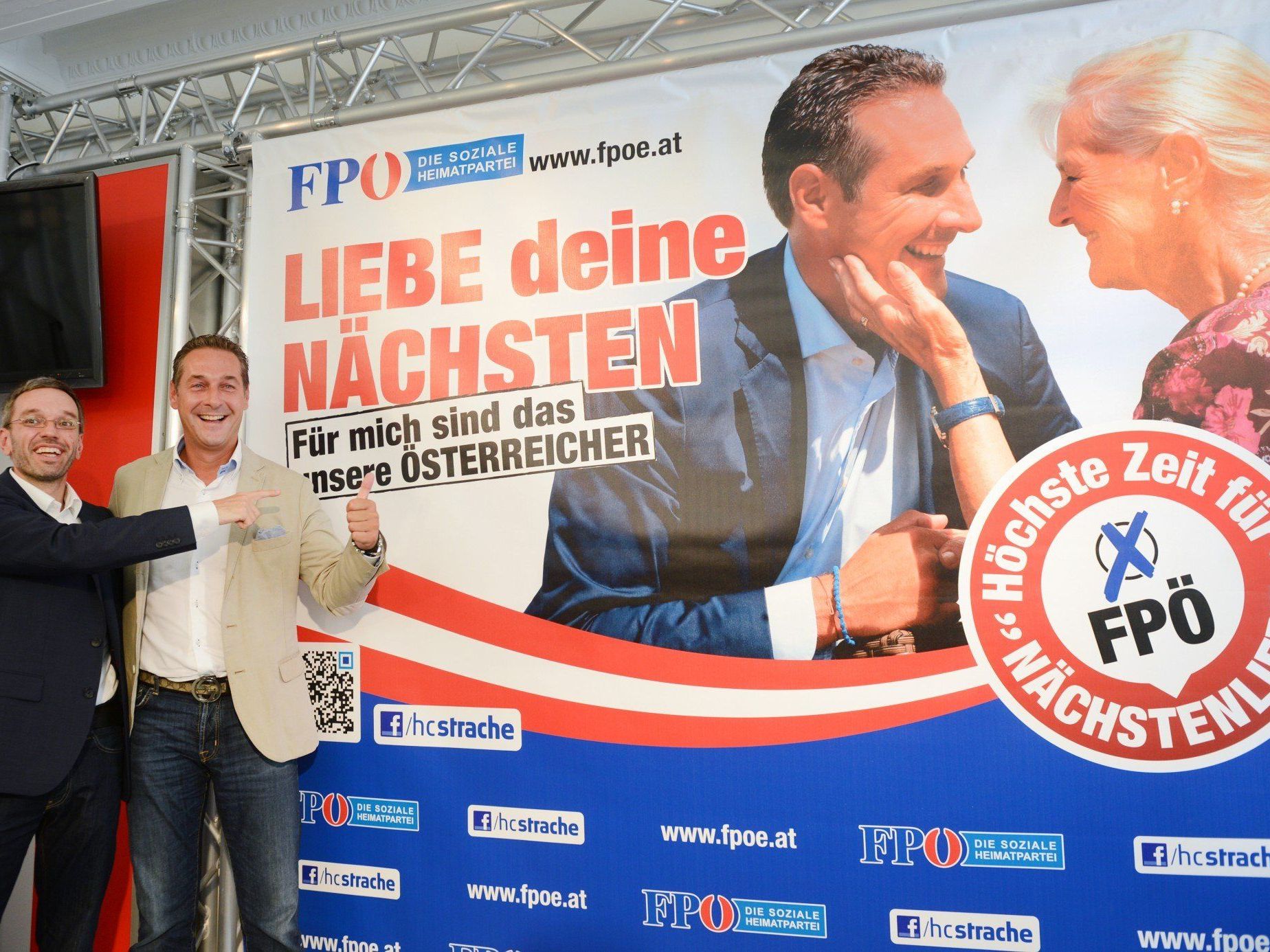 Strache setzt mit seiner neuen Plakatkampagne auf "Nächstenliebe". Strache setzt mit seiner neuen Plakatkampagne auf "Nächstenliebe".