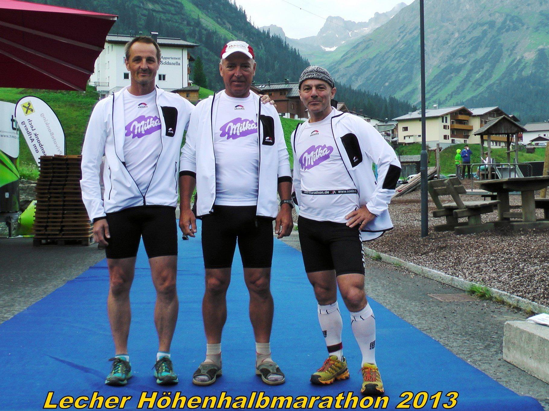 Laufgruppe Milka beim Lecher Höhenhalbmarathon.