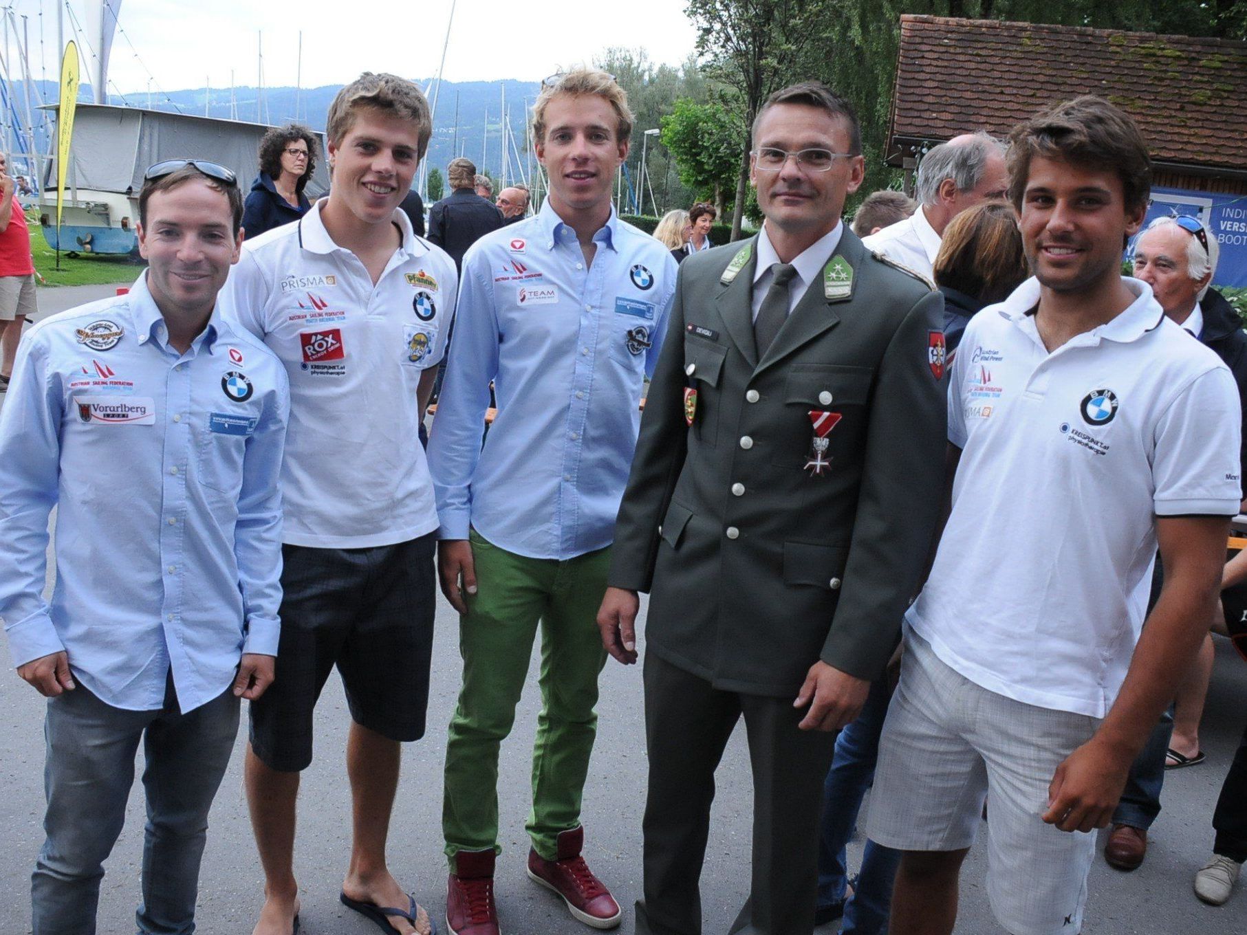 Von links nach rechts: David Bargehr, Benjamin Bildstein, Lukas Mähr, Daniel Devigili und David Huss. Von links nach rechts: David Bargehr, Benjamin Bildstein, Lukas Mähr, Daniel Devigili und David Huss.