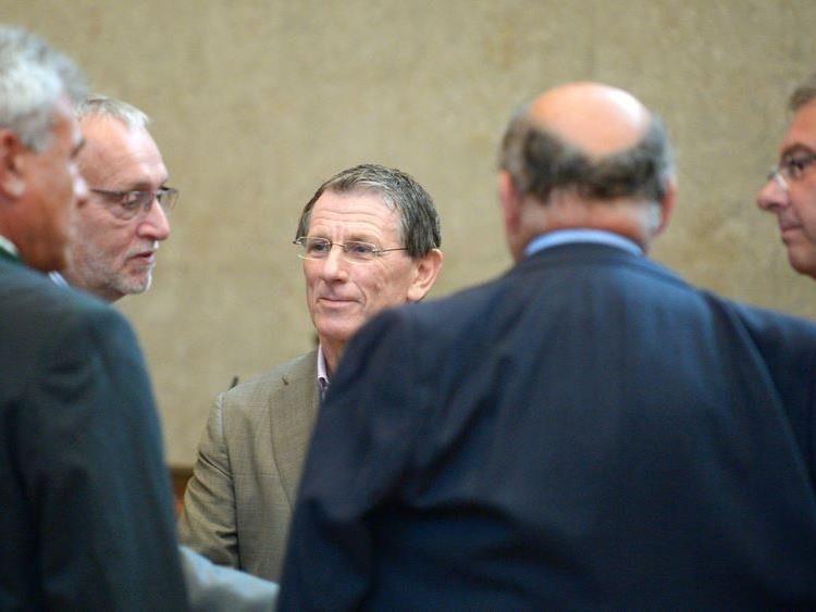 Der ehemalige BZÖ-Politiker Klaus Wittauer, der ehemalige Telekom-Vorstand Rudolf Fischer, Lobbyist Peter Hochegger und der vormalige BZÖ-Politiker Arno Eccher.