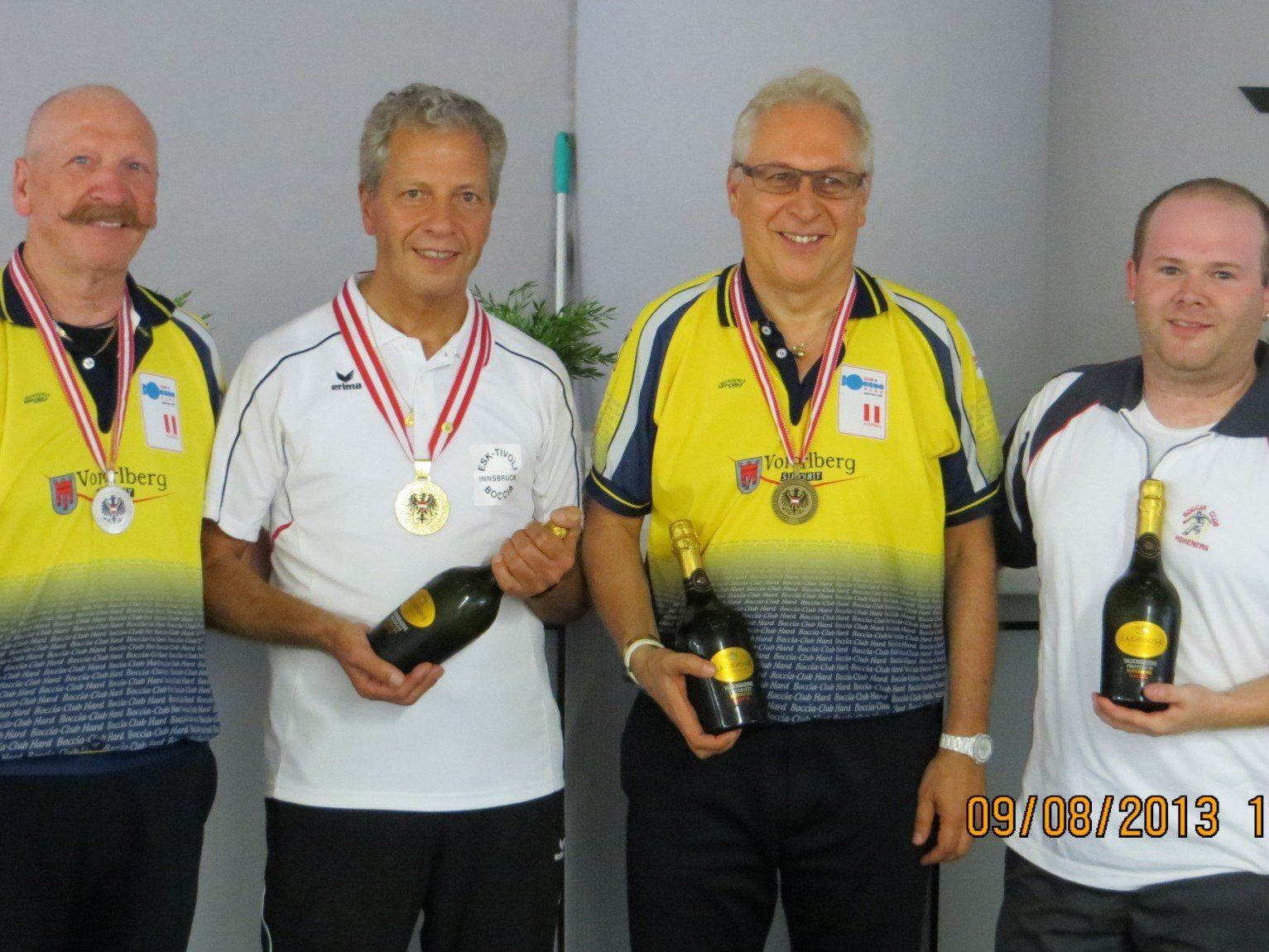 Ränge 1-4: Günther ILL (2), Niki Natale (1), Dieter ILL (3), Philipp Wolfgang (4) im Staatsmeisterschaft - Einzelbewerb Ränge 1-4: Günther ILL (2), Niki Natale (1), Dieter ILL (3), Philipp Wolfgang (4) im Staatsmeisterschaft - Einzelbewerb