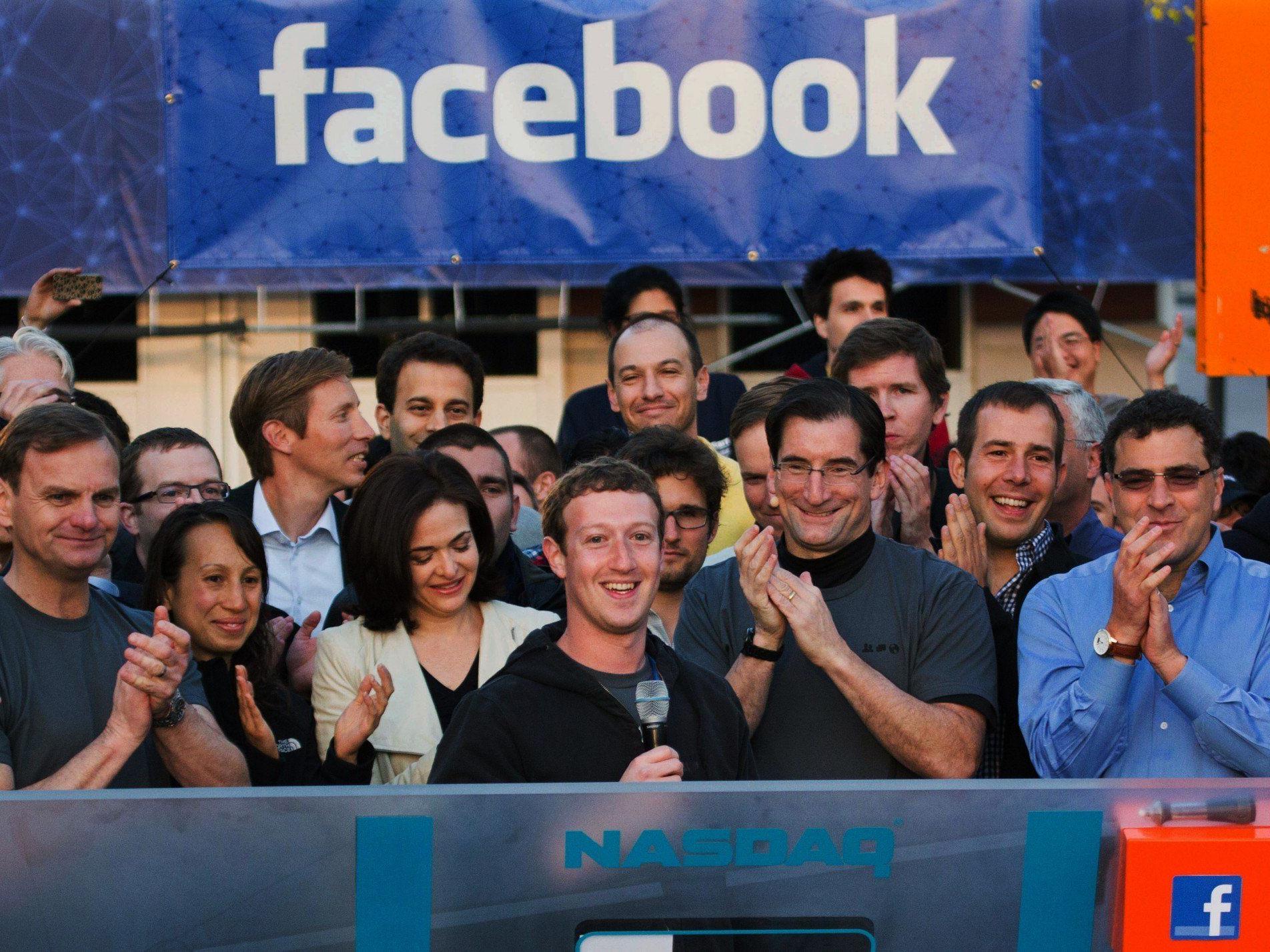 Facebook-Gründer Mark Zuckerberg beim Börsengang des Soziales Netzwerks in New York.