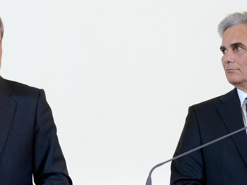 Treffen heute im letzten TV-Duell aufeinander: Spindelegger und Faymann. Treffen heute im letzten TV-Duell aufeinander: Spindelegger und Faymann.