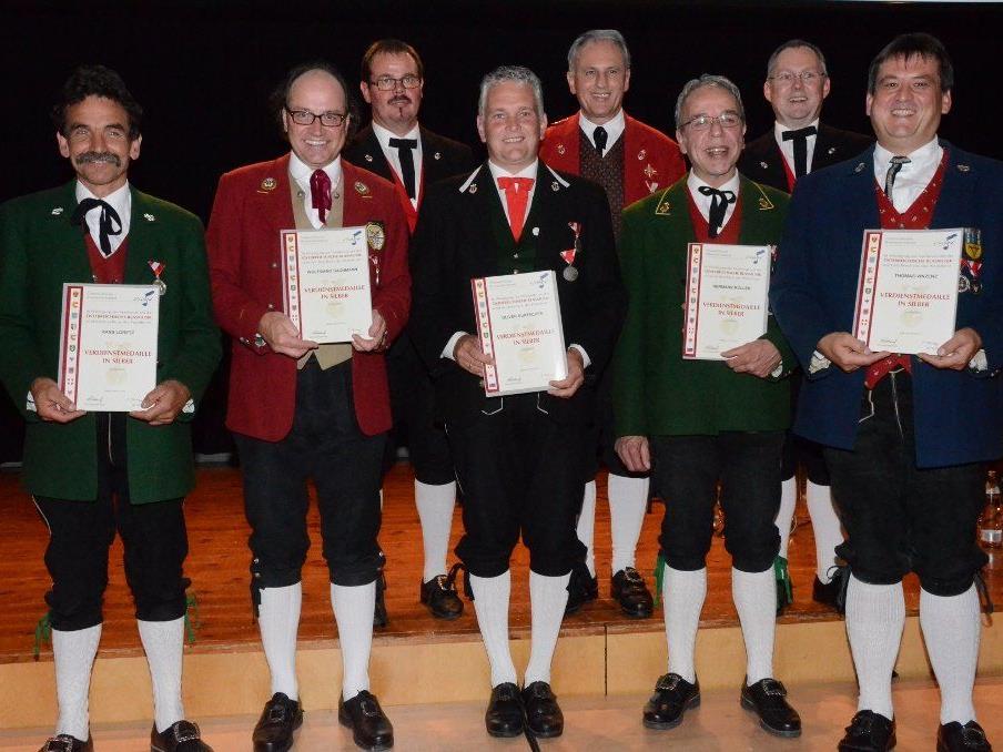 Jubilare der Verdienstmedaille in Silber des Österreichischen Blasmusikverbandes