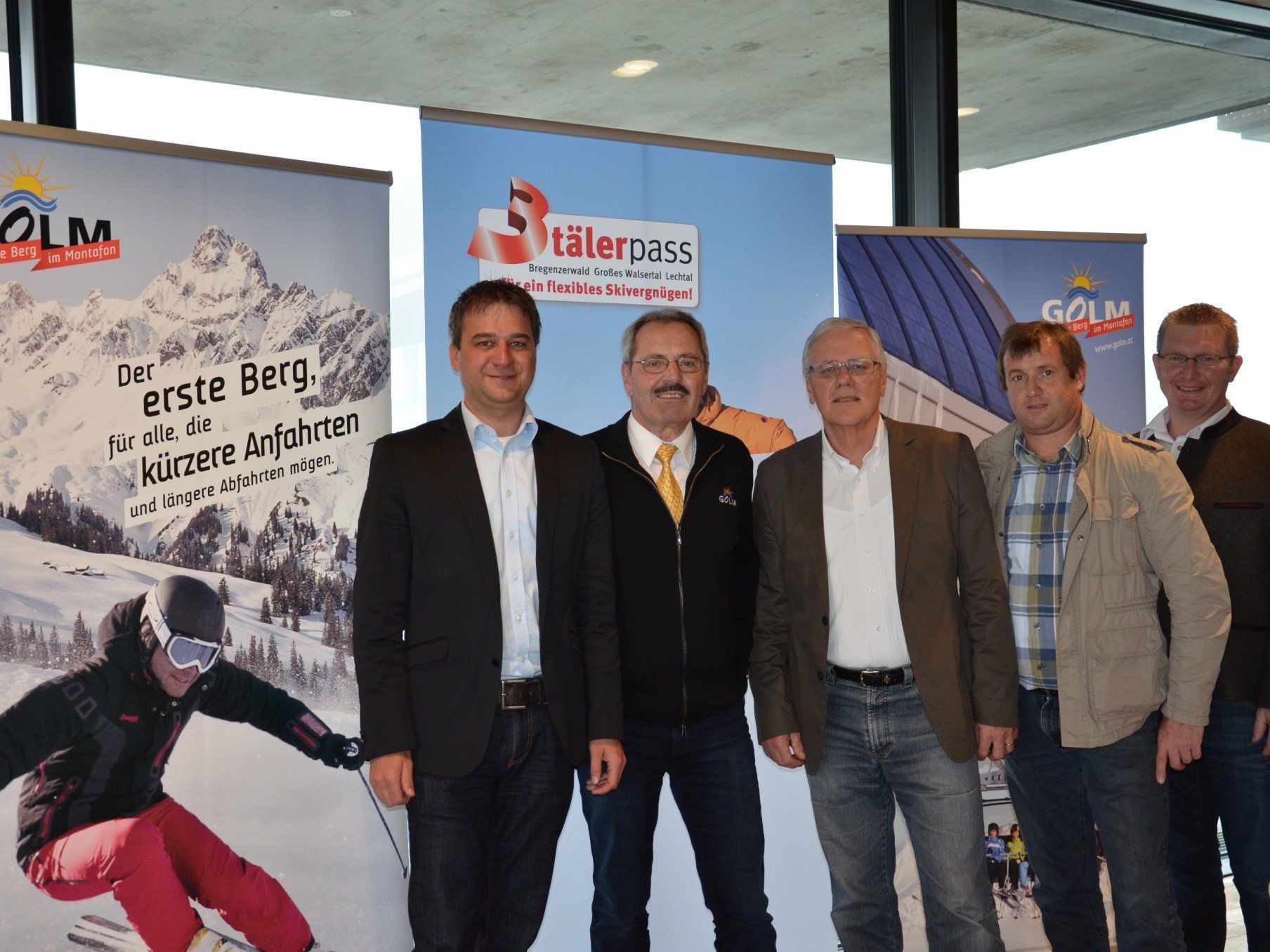 vl. Thomas Übelher (Obmann 3Täler Marketingausschuss), Werner Netzer (GF Illwerke Tourismus), Wolfgang Beck (GF 3Täler Touristik), Thomas Lerch (GF Bergbahnen Gargellen), Günter Oberhauser (Obmann 3Täler Beirat) vl. Thomas Übelher (Obmann 3Täler Marketingausschuss), Werner Netzer (GF Illwerke Tourismus), Wolfgang Beck (GF 3Täler Touristik), Thomas Lerch (GF Bergbahnen Gargellen), Günter Oberhauser (Obmann 3Täler Beirat)