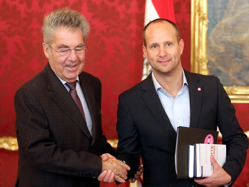 Bundespräsident Heinz Fischer mit Neos-Chef Matthias Strolz.