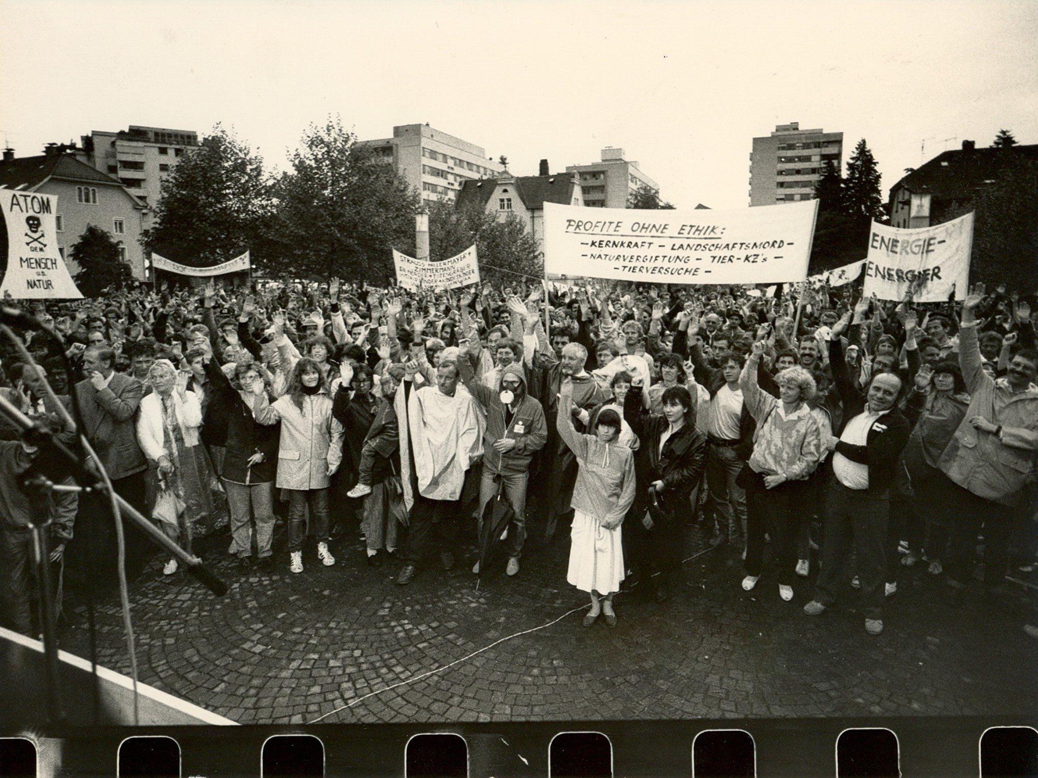 Bei Protesten, wie hier 1978 in Bregenz, machten die Vorarlberger gegen die Nutzung der Atomenergie mobil.