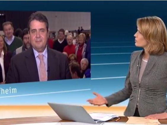 SPD-Parteichef Sigmar Gabriel geht verbal auf ZDF-Moderatorin Slomka los. SPD-Parteichef Sigmar Gabriel geht verbal auf ZDF-Moderatorin Slomka los.