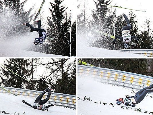 Thomas Morgenstern stürzte am Kulm schwer auf den Vorbau der Flugschanze.