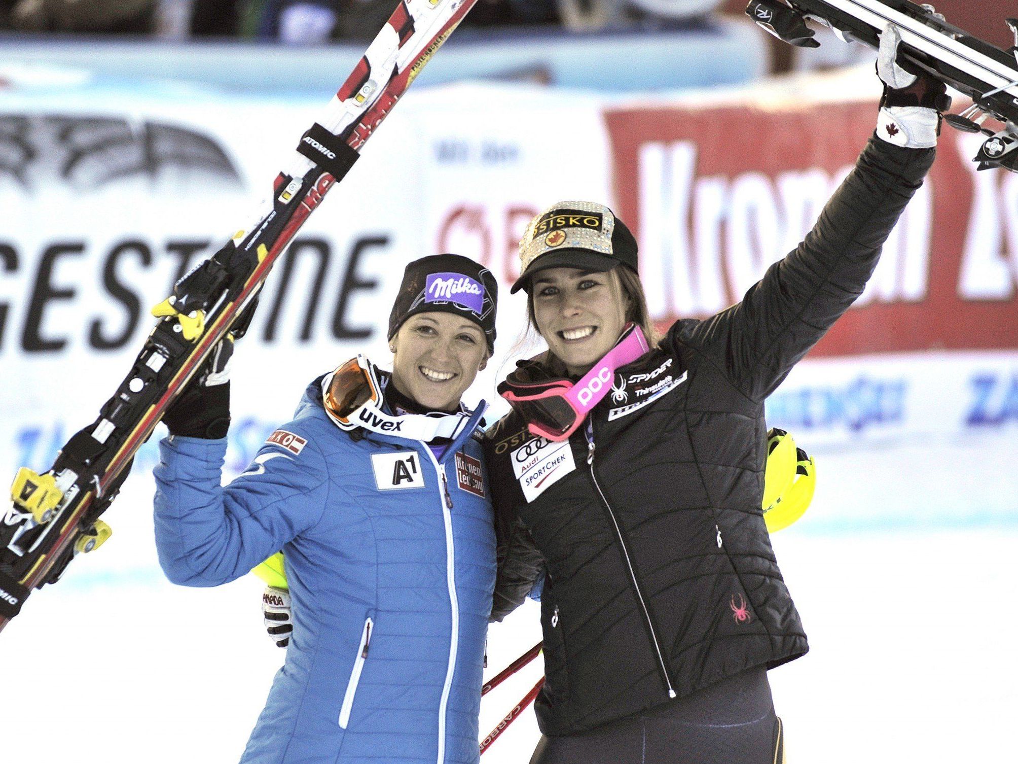 Michaela Kirchgasser und Marie Michelle-Gagnon. Michaela Kirchgasser und Marie Michelle-Gagnon.
