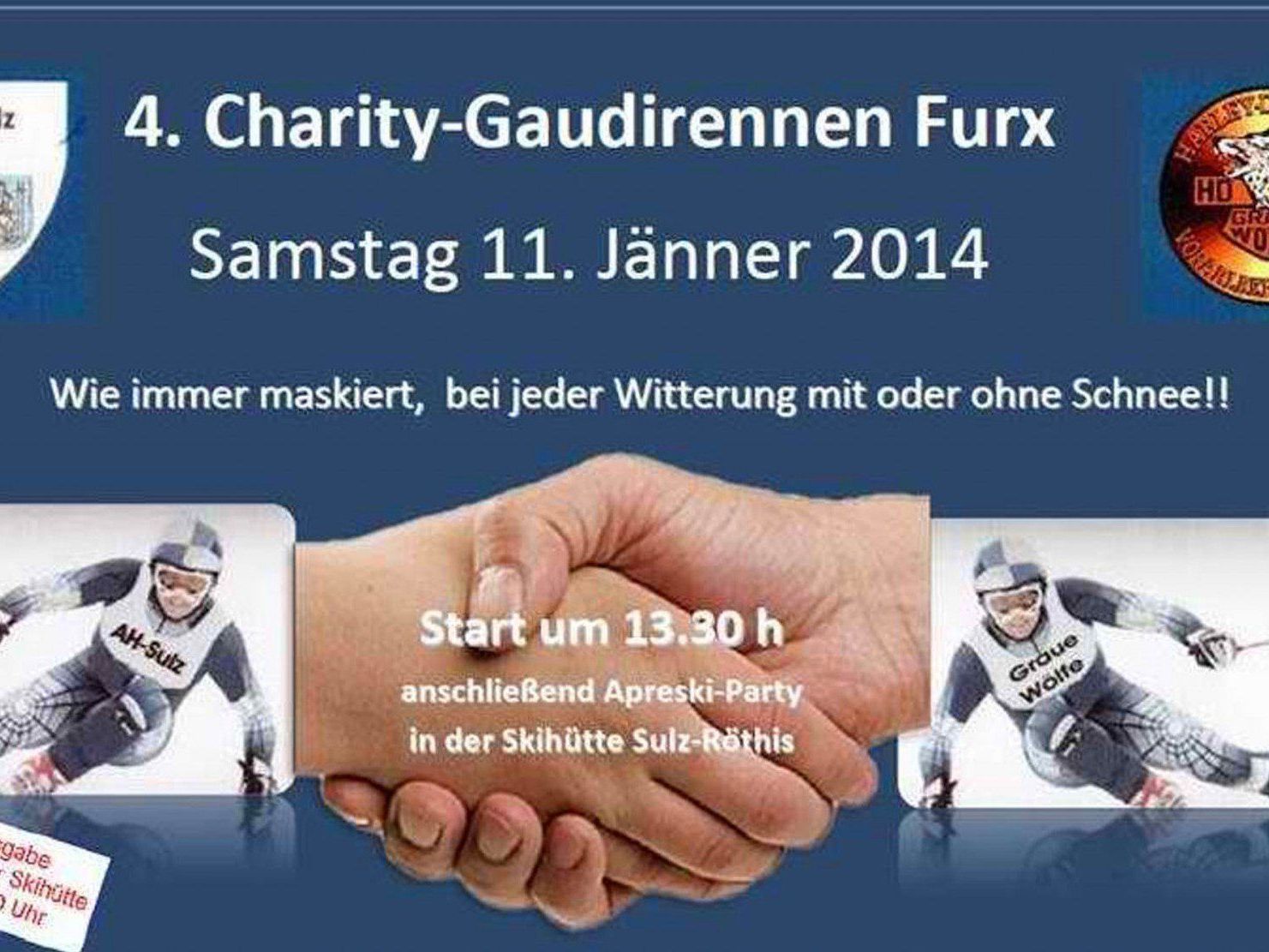 Die Altherren des FC Sulz laden zusammen mit vielen Freunden zum Charity Schirennen nach Furx! Die Altherren des FC Sulz laden zusammen mit vielen Freunden zum Charity Schirennen nach Furx!