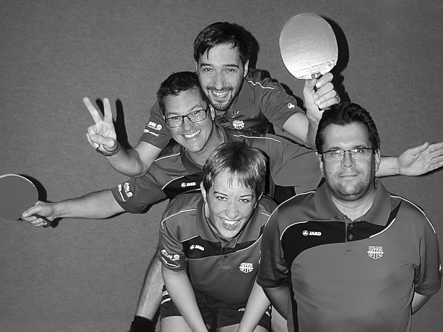Die Tischtenniselite  - Sarah Kainz, Wolfi Mayer, Freddy Welte und Carlos Da Cunha Die Tischtenniselite  - Sarah Kainz, Wolfi Mayer, Freddy Welte und Carlos Da Cunha
