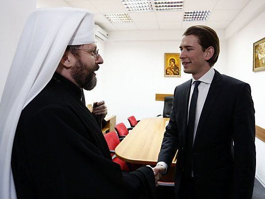 Kurz im Gespräch mit Großerzbischof Schewchuk Kurz im Gespräch mit Großerzbischof Schewchuk