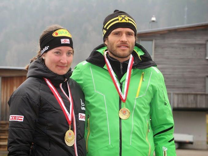 Ramona Düringer und Martin Sutter holten sich den 10 km Skating-Titel.