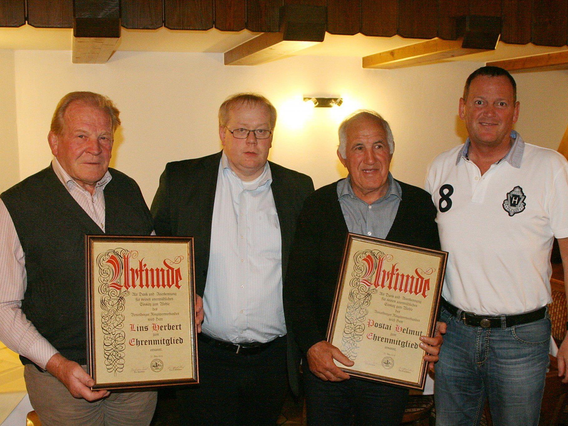 Helmut Postai und Herbert Lins wurden zu Ehrenmitgliedern ernannt.