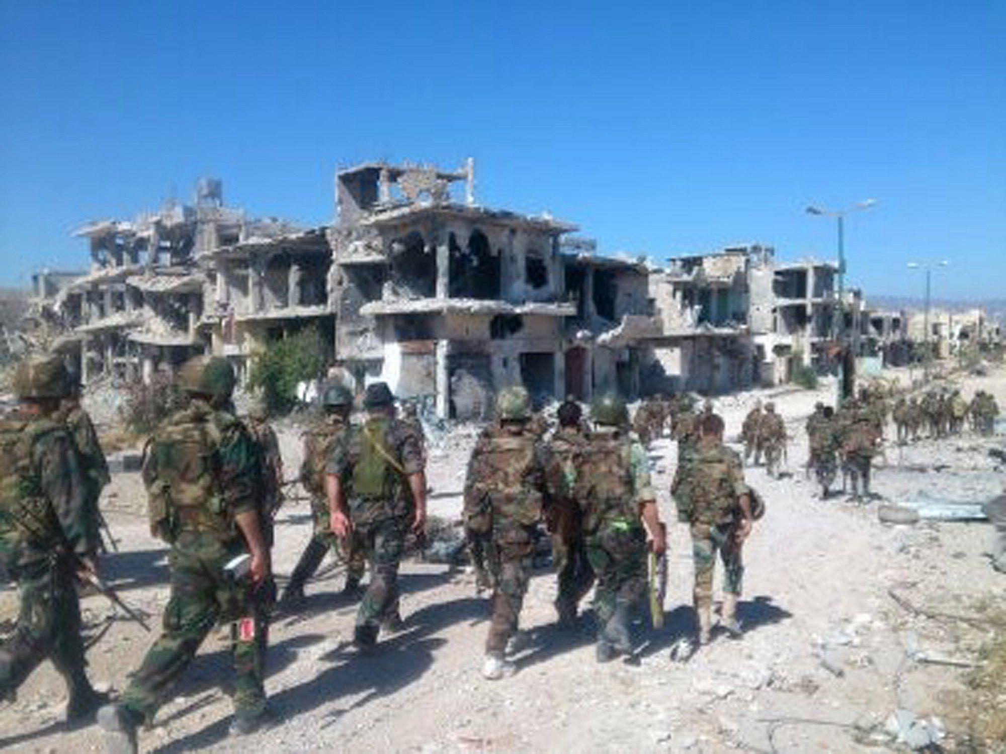 Syrische Armee - hier in Qusair - in der Provinz Homs in der Offensive.