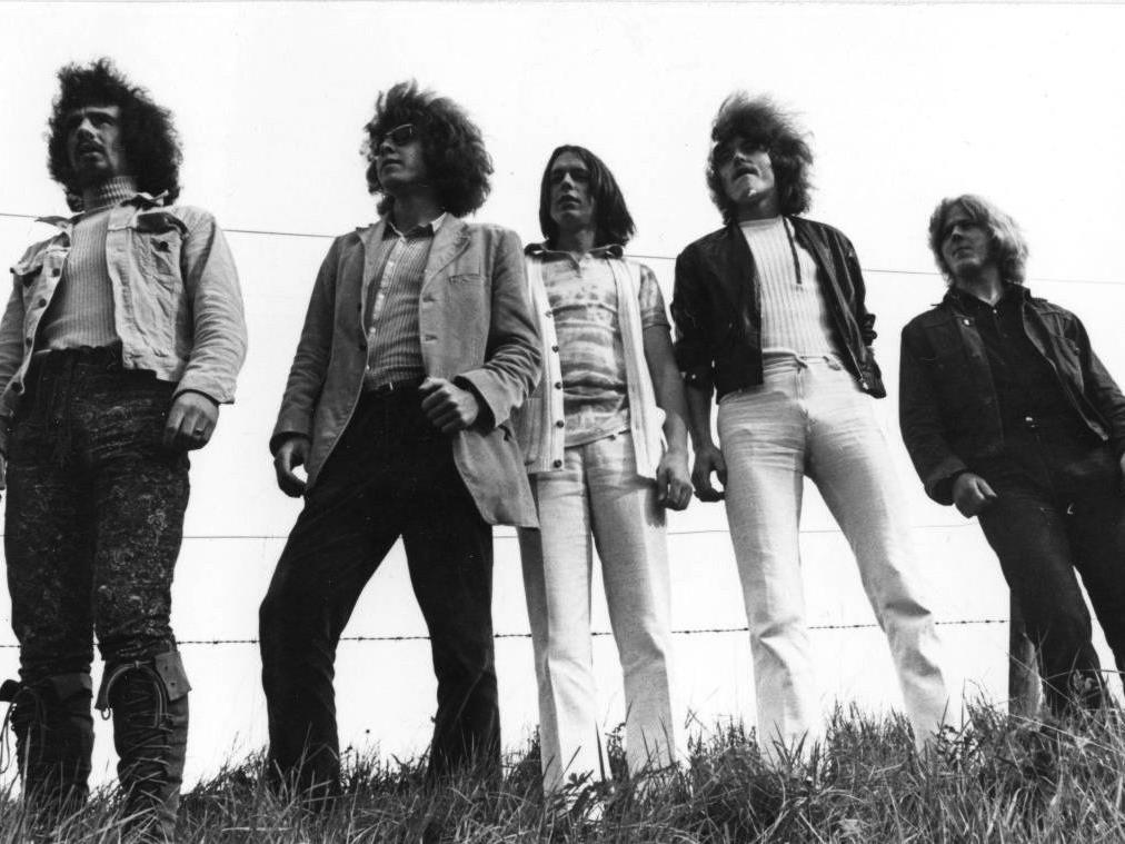 Die Band „The Wanted“ im Jahr 1969 in ihrer Urbesetzung: Reinhard Woldrich, Benny Gleeson, Rolf Aberer, Reinhold Bilgeri und Herrmann Schratner (im Bild von links).