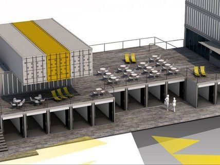 Bereits im Juni soll das Container-Shoppingcenter eröffnet werden. Bereits im Juni soll das Container-Shoppingcenter eröffnet werden.