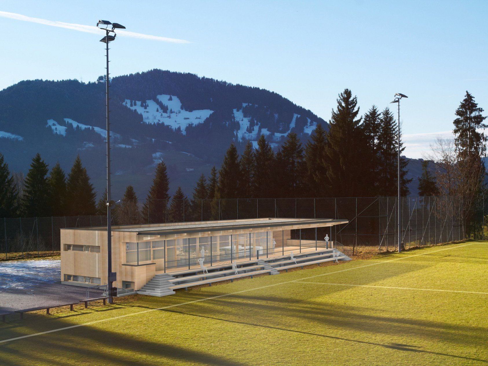 Das neue Clubheim des FC Lingenau bietet eine moderne Fußball-Infrastruktur. Das neue Clubheim des FC Lingenau bietet eine moderne Fußball-Infrastruktur.