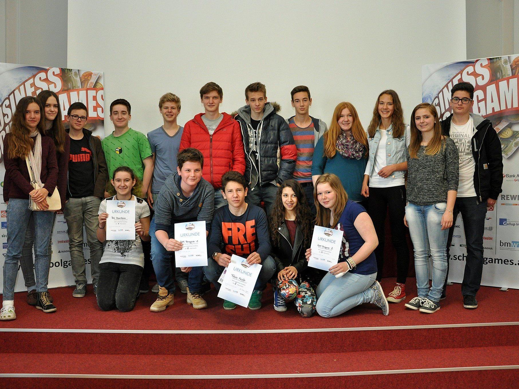 Die besten Teams aus Vorarlberg vertreten das Ländle beim Bundesfinale der Business Schoolgames am 23. Mai in Wien.