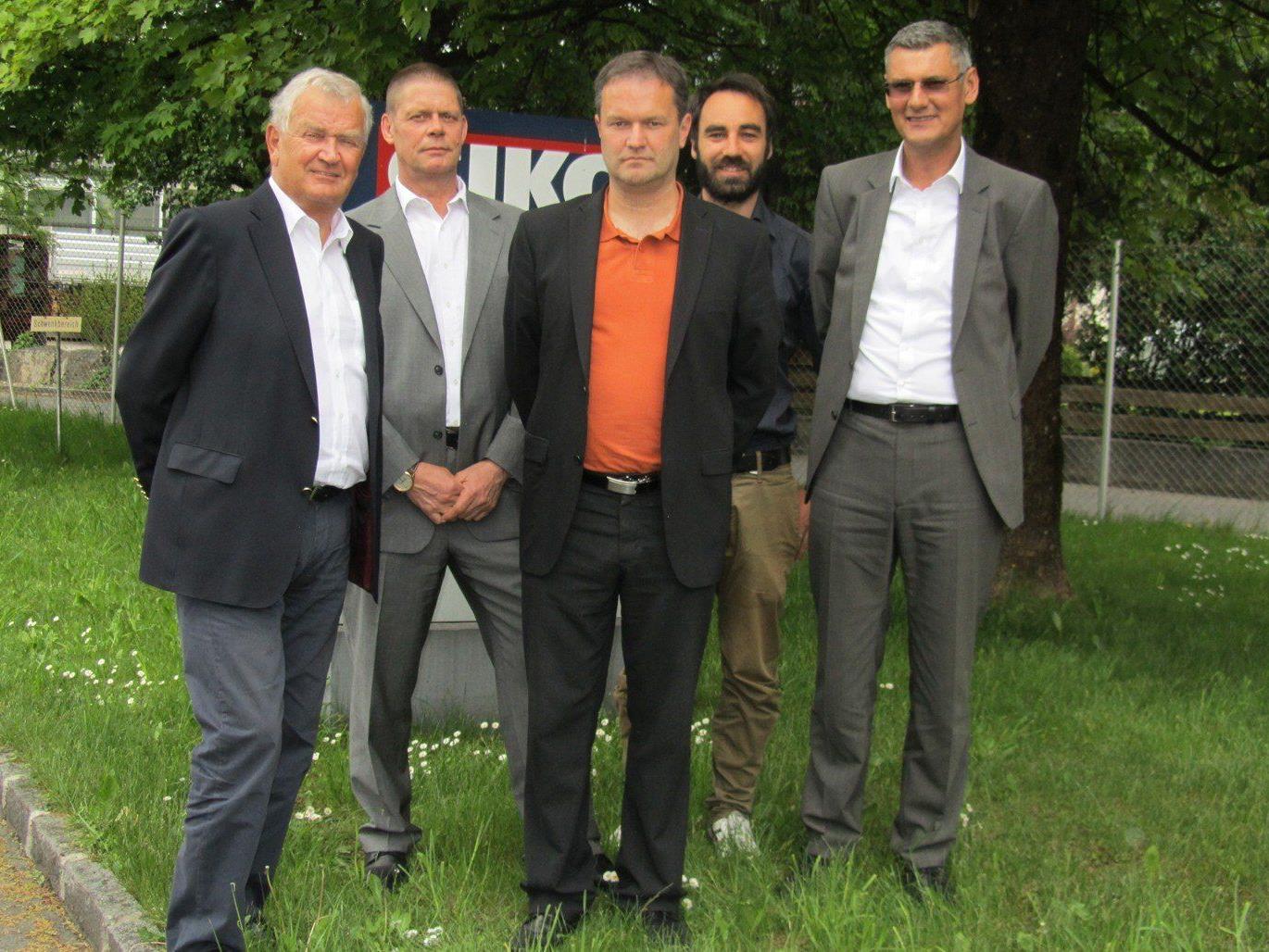 Die neue GIKO-Geschäftsführung, v.li.: Elmar Geiger, Michael Seeber, Jochen Schörgenhofer, Alexander Abbrederis und Harald Dür.