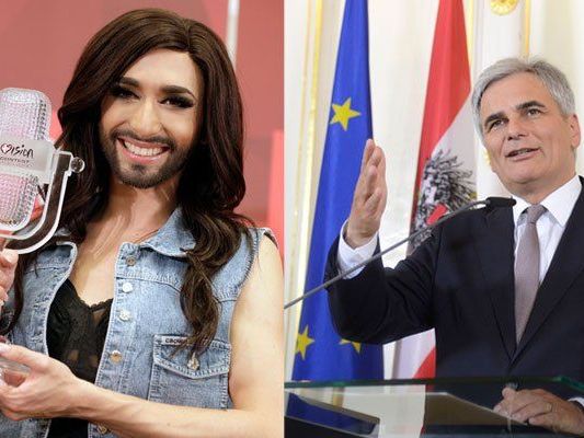 Conchita Wurst wird von Werner Faymann empfangen Conchita Wurst wird von Werner Faymann empfangen