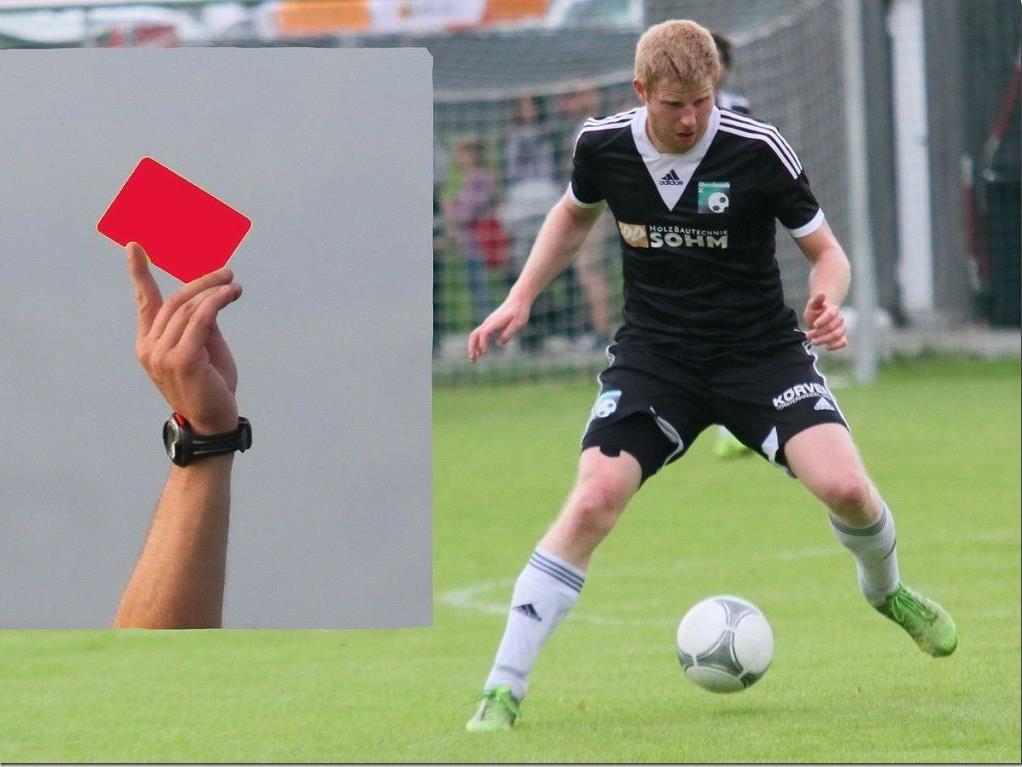 Alberschwende-Kicker Stefan Betsch erhielt die Rote Karte und wird gegen Rankweil fehlen.