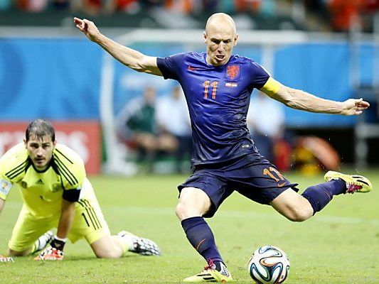 Bayern-Star Arjen Robben sorgte für gleich zwei Tore für die Niederlande Bayern-Star Arjen Robben sorgte für gleich zwei Tore für die Niederlande