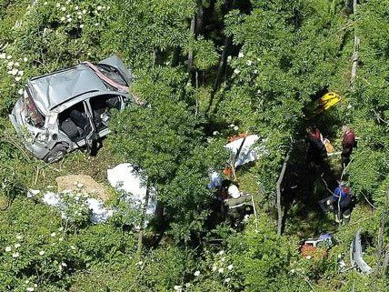 Vier Menschen starben bei einem Fahrzeugabsturz in NÖ.