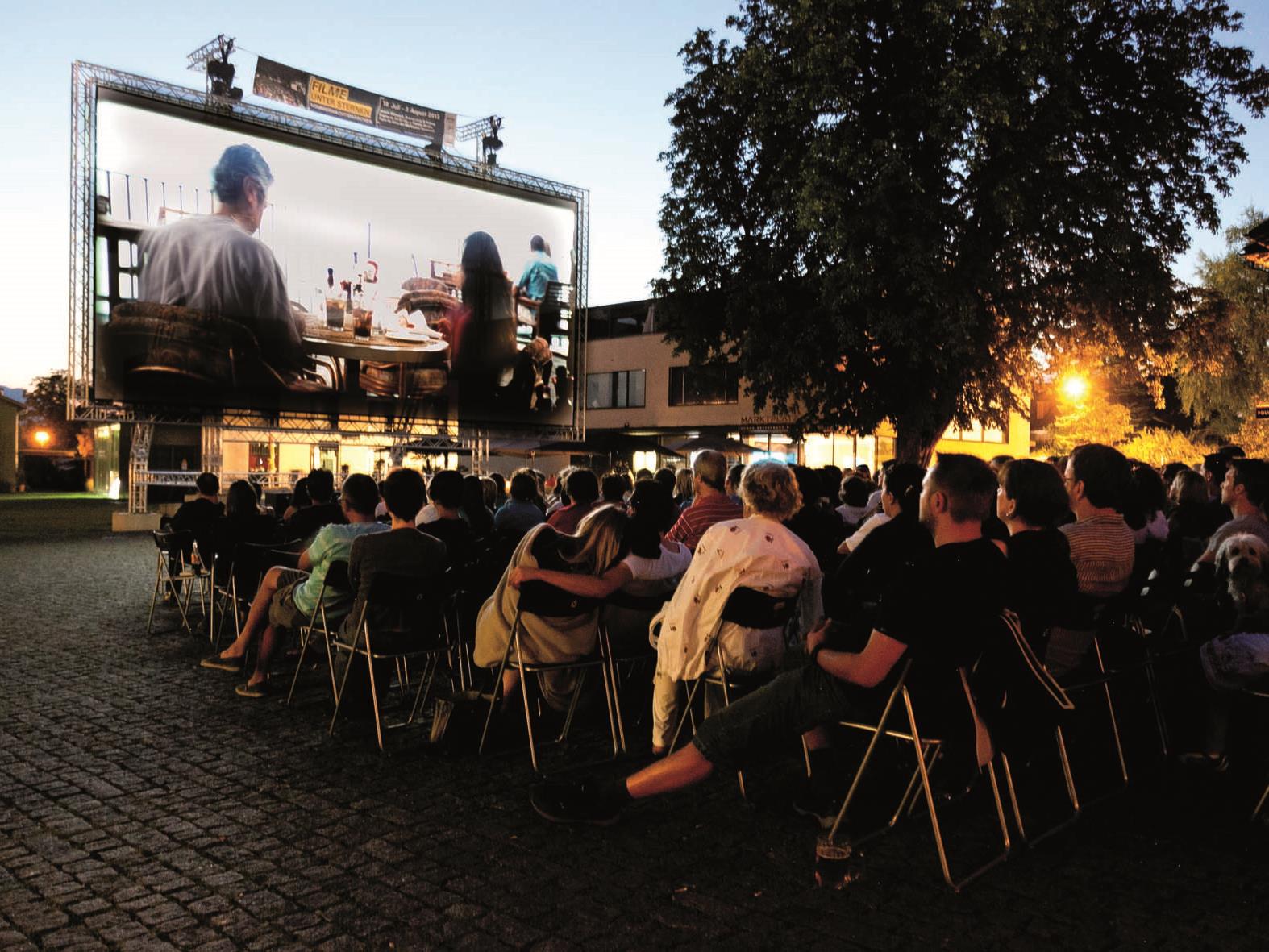 "Filme unter Sternen", jeweils Mittwoch, Donnerstag und Freitag am Rankweiler Marktplatz vom 23. Juli bis 8. August. Bei Schlechtwetter im Alten Kino.
