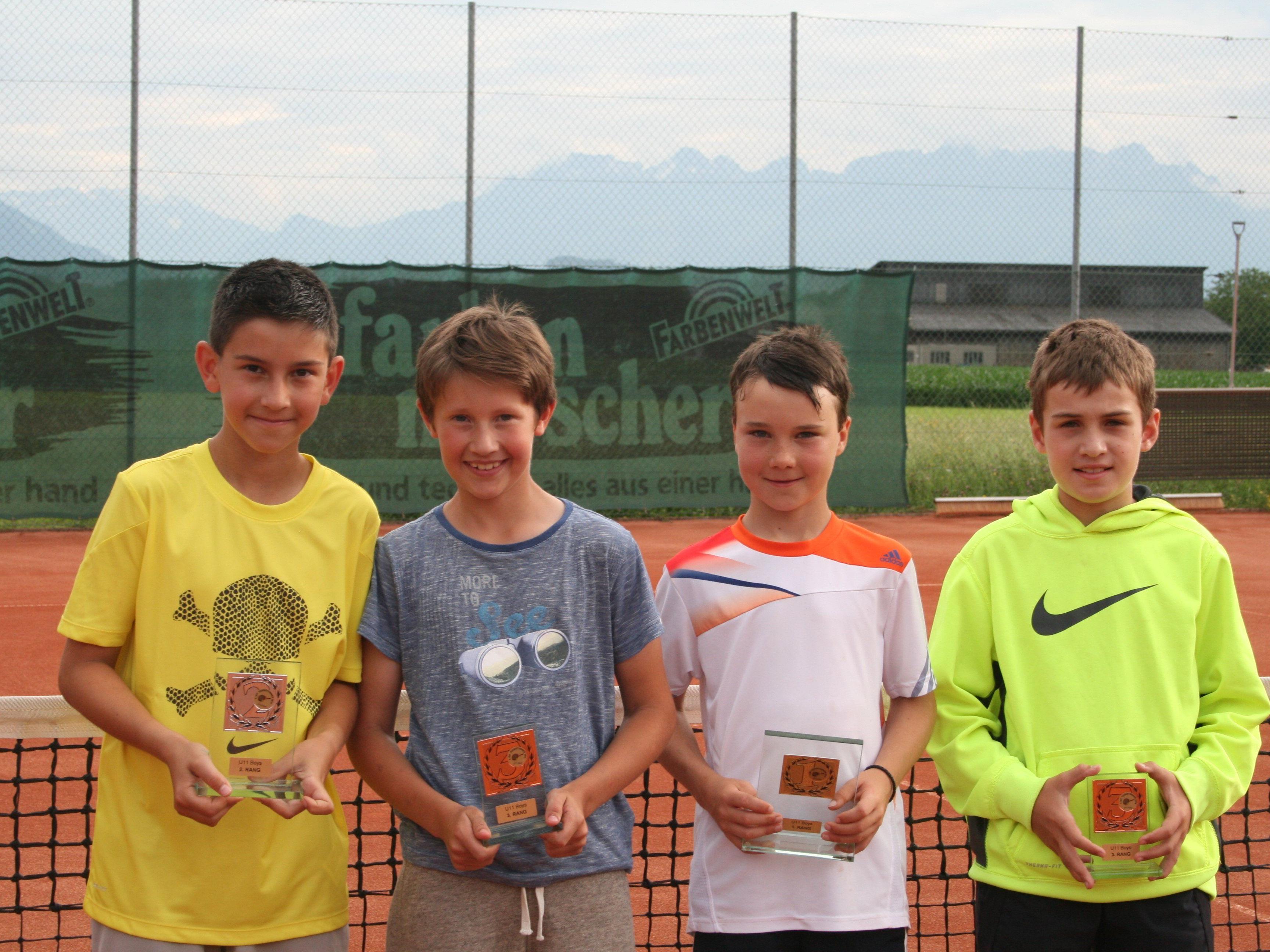 v.l. Alex Dzuvelekovic (2.), Jonas Keck (3.), Moritz Kudernatsch (1.), Moritz Nettinger (3.) Kids U 11