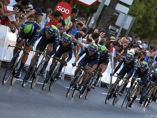 Movistar-Team am Weg zum Etappensieg Movistar-Team am Weg zum Etappensieg