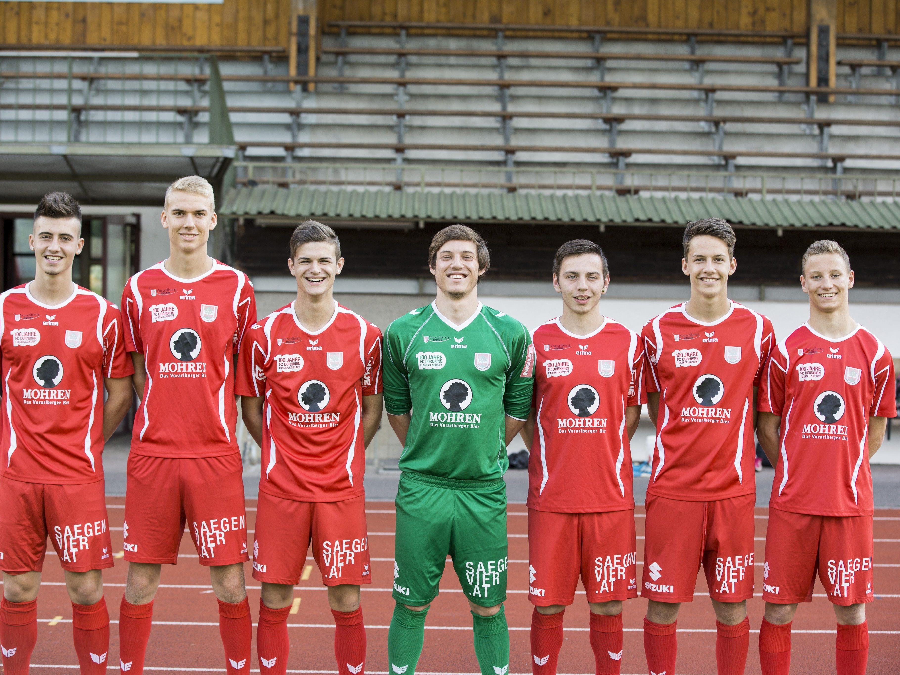 Beim FC Dornbirn setzt man auf das Talent aus dem eigenen Nachwuchs (auf dem Foto fehlen Stoss und Altindal).