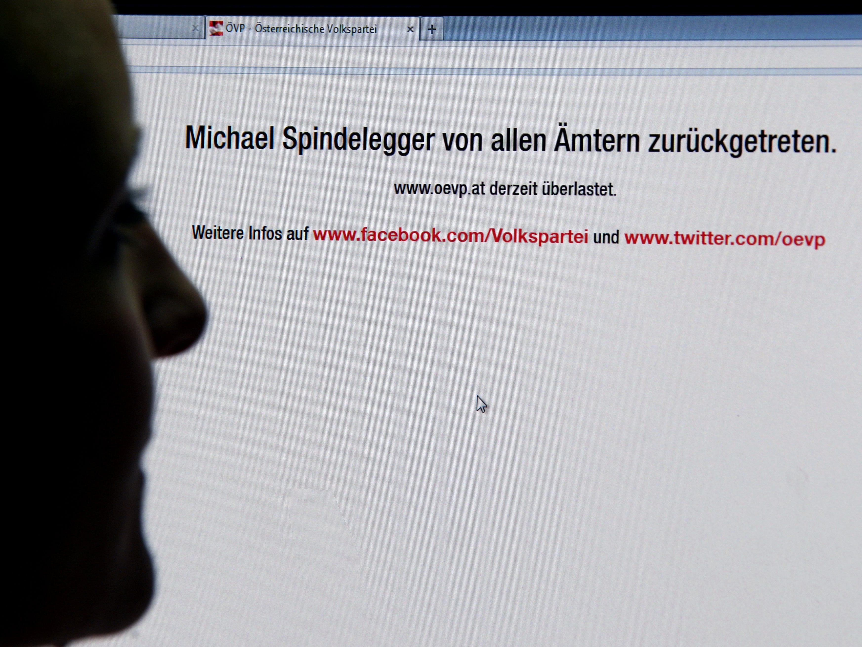 Das Netz überschlug sich: Die Homepage der ÖVP war überlastet, die beliebteste Hashtag auf Twitter war #Spindelegger.